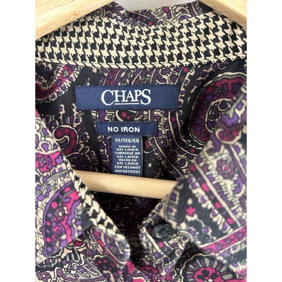 Lot of 3 Chaps Multicolor Paisley Print LS Cotton No Iron Button Up Shirt - 1X - Picture 6 of 11